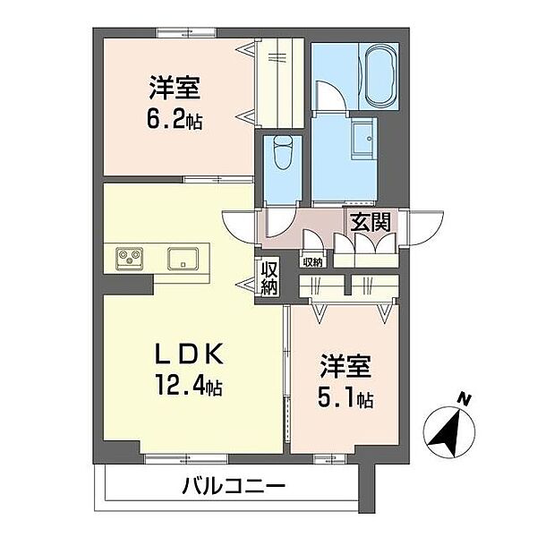 アルシオーネ由比ガ浜 00101｜神奈川県鎌倉市坂ノ下(賃貸マンション2LDK・1階・54.68㎡)の写真 その2