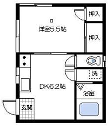 慶南コーポ 1階1DKの間取り