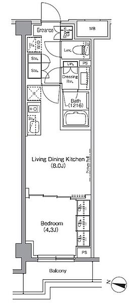 ザ・パークハビオ柿の木坂 111｜東京都目黒区柿の木坂１丁目(賃貸マンション1LDK・1階・33.49㎡)の写真 その2