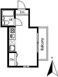イースタイル鎌倉 2階ワンルームの間取り