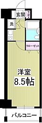 JR総武本線 東千葉駅 徒歩5分の賃貸マンション 12階1Kの間取り