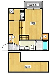 ジンフィールド福工大前 1Kの間取図画像