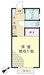 コーポMIYABI 2階1Kの間取り