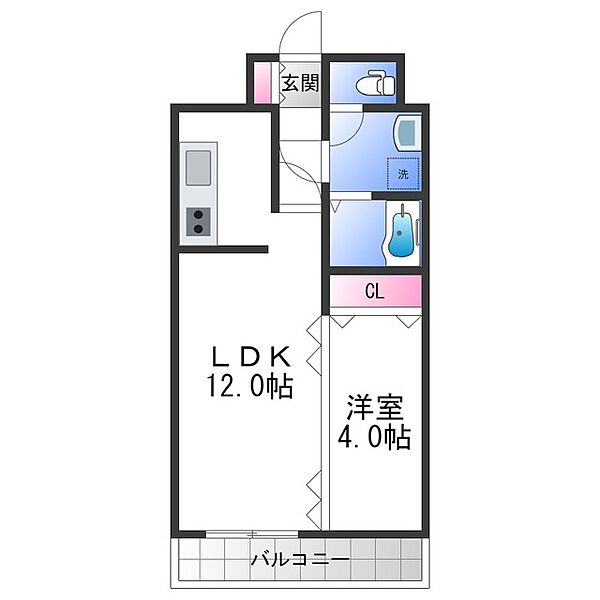 グランパシフィック小路 ｜大阪府大阪市生野区小路２丁目(賃貸アパート1LDK・2階・35.28㎡)の写真 その2