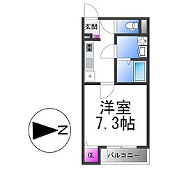 ディアコート巽南 1Kの間取図画像