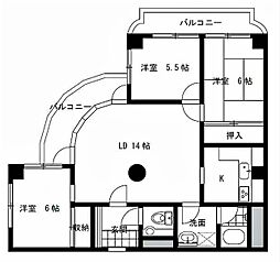 アトランティス百合丘 3LDKの間取図画像