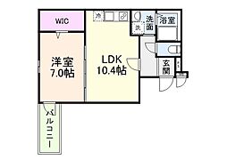 大阪市鶴見区今津中5丁目アパート 1LDKの間取図画像