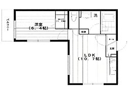 アメニティハウス 1LDKの間取図画像