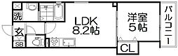 フォレストクリエオーレ城垣町壱番館 1LDKの間取図画像