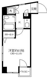 メゾンドール北千住 5階1Kの間取り