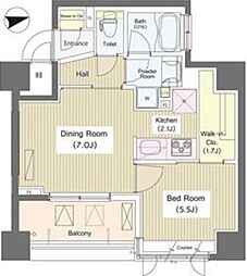 i-Suite HigashiNakano 3階1DKの間取り