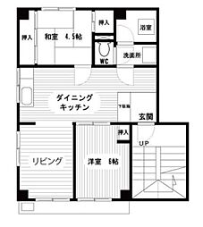 第2まつしまハイツ 1LDKの間取図画像