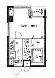 プレール新宿落合 1Kの間取図画像