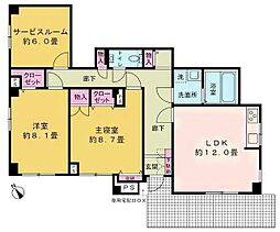 シャテーヌ2 3LDKの間取図画像