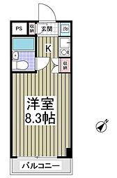 パル京南No.17 3階ワンルームの間取り