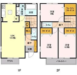 ソシア 3LDKの間取図画像