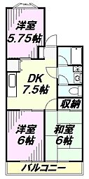 メゾン月見野 3DKの間取図画像