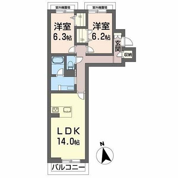 クレヴィア 305｜香川県高松市木太町(賃貸マンション2LDK・3階・66.92㎡)の写真 その2