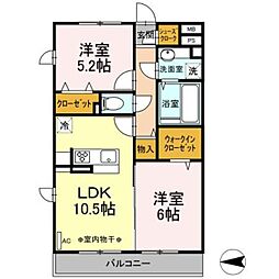 TD西ノ前 2LDKの間取図画像