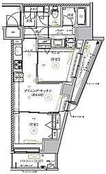 RELUXIA墨田八広 5階2DKの間取り