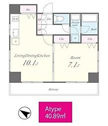 WAVE千束 5階1LDKの間取り