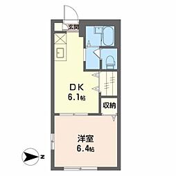 サンモールMaiA 1DKの間取図画像