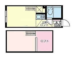 ドルチェ和田町 1階ワンルームの間取り