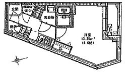 creal常盤台 1Kの間取図画像