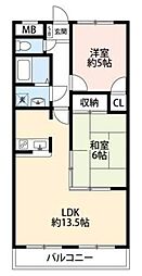 シェーネンオるト習志野台 2LDKの間取図画像