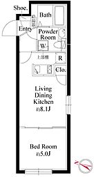 タスキスマート西大井 4階1LDKの間取り