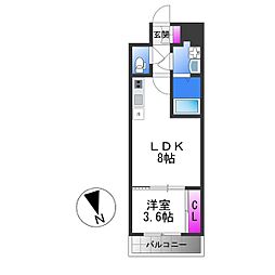Osaka Metro中央線 緑橋駅 徒歩5分の賃貸マンション 4階1LDKの間取り
