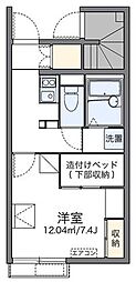 レオパレスブライトセゾン 1Kの間取図画像