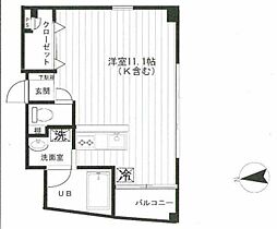 高輪ファースト ワンルームの間取図画像