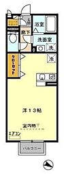 メゾンクレール 2階ワンルームの間取り