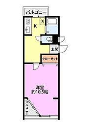 ヒルサイドテラス寺尾台 1Kの間取図画像