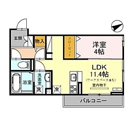 アトールテラス三条 3階1LDKの間取り