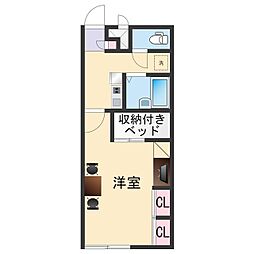 レオパレス中野51 1階1Kの間取り
