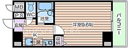 TM南森町 1Kの間取図画像