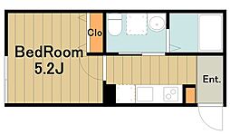 ベイルーム橋本Grande 1階1Kの間取り