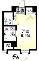 第1ウィステリアヒルズ 1Kの間取図画像
