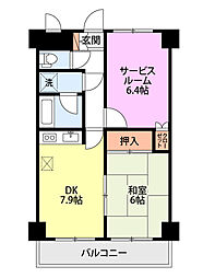 ダイアパレス新大前 2DKの間取図画像