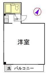 代官山ビリジアン ワンルームの間取図画像