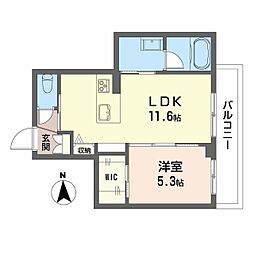 シャーメゾンミュゼ 1LDKの間取図画像