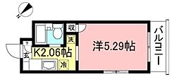新多摩川ガーデンハイツ 2階1Kの間取り