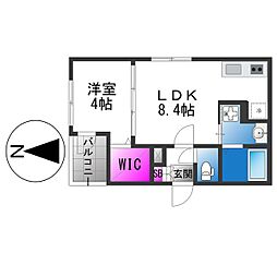 ハーモニーテラスTOWA 1LDKの間取図画像
