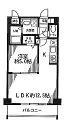 フラットヒル大森 302 3階1LDKの間取り