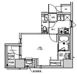S-RESIDENCE綾瀬rivie 4階1Kの間取り