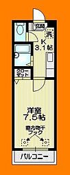 JR中央線 荻窪駅 徒歩20分の賃貸マンション 1階1Kの間取り