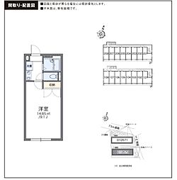 メイプルハイム高野台2号館 1Kの間取図画像
