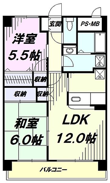 壽ビル ｜東京都あきる野市秋川２丁目(賃貸マンション2LDK・3階・51.30㎡)の写真 その2